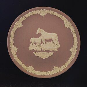 Vintage Wedgwood Jasperware Lilac 1981 Mother Mother’s Day Plate w/ Horse & Colt